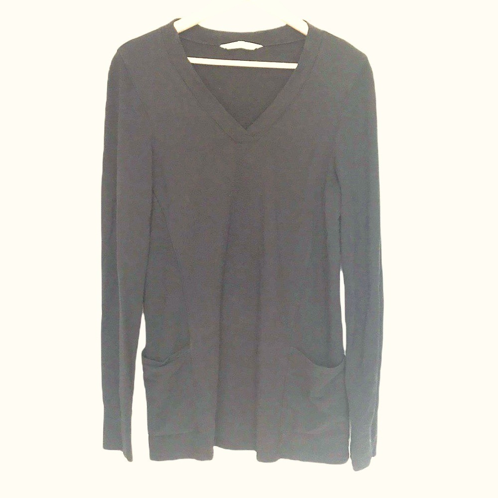 TILLEY black stretchy long sleeve tunic shirt S